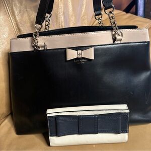 Kate Spade Baldwin Street Maryanne Black and Tan Bag  with Kate Spade Wallet